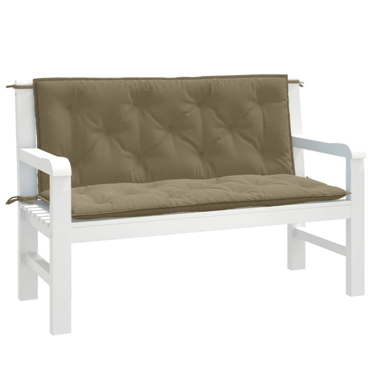 Podušky na zahradní lavici 2 ks taupe melanž 120x50x7 cm textil