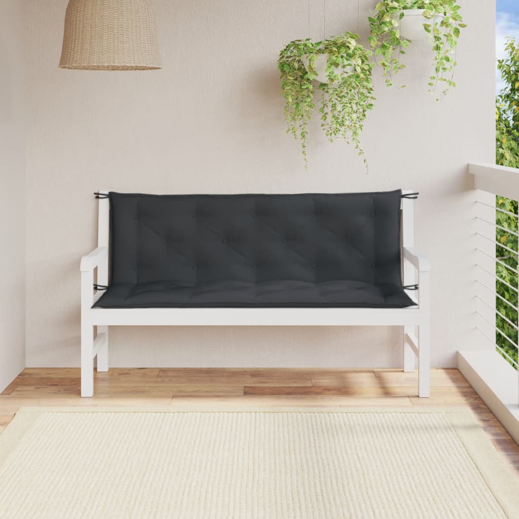 Podušky na zahradní lavici 2 ks antracitová melanž 150x50x7 cm