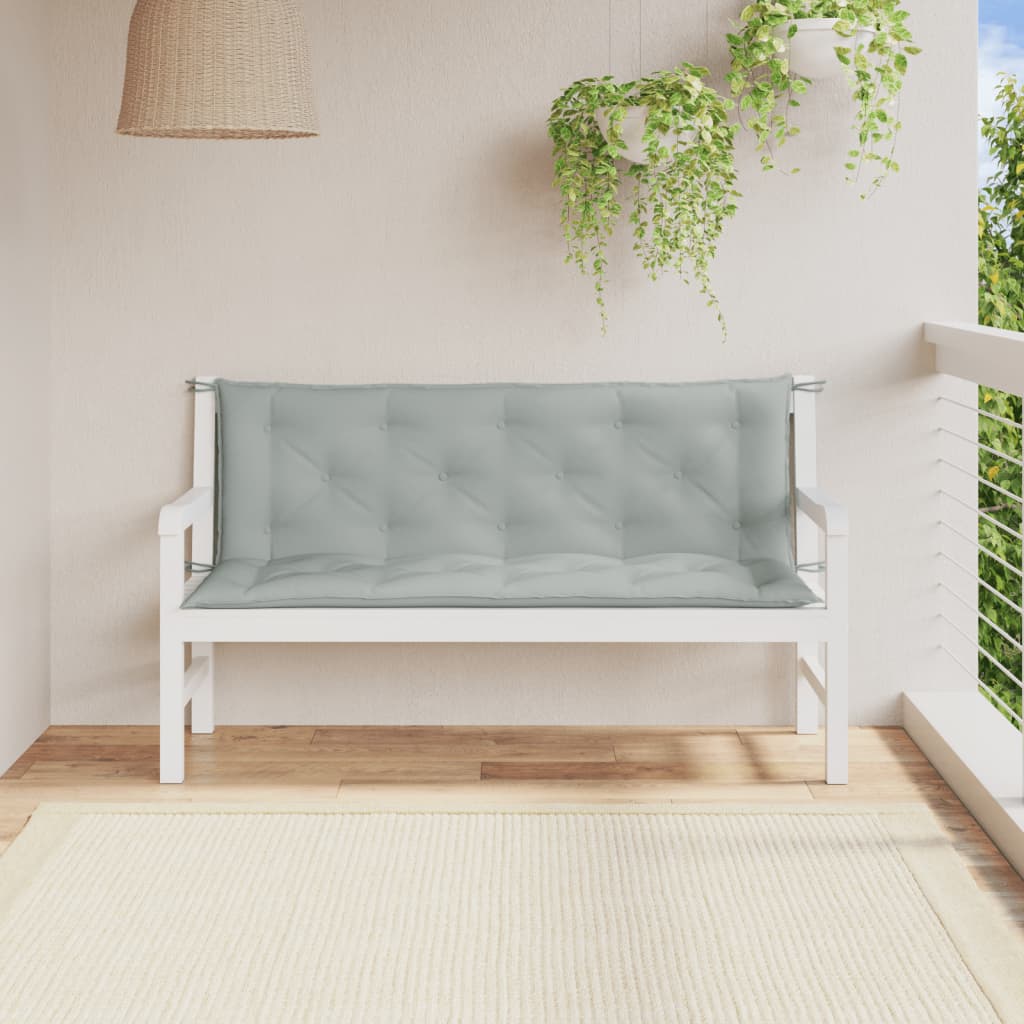 Podušky na zahradní lavici 2 ks světle šedá melanž 150x50x7 cm