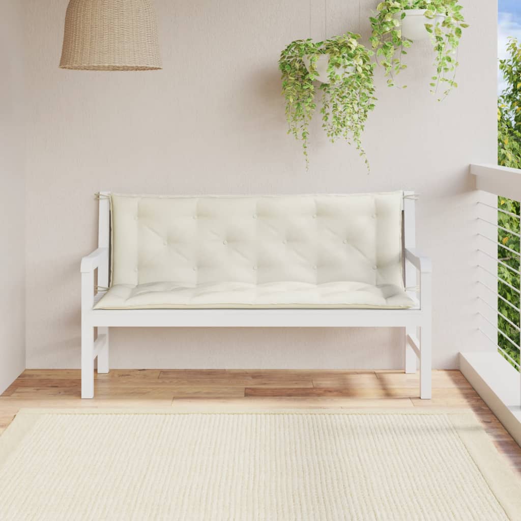 Podušky na zahradní lavici 2 ks krémová melanž 150 x 50 x 7 cm