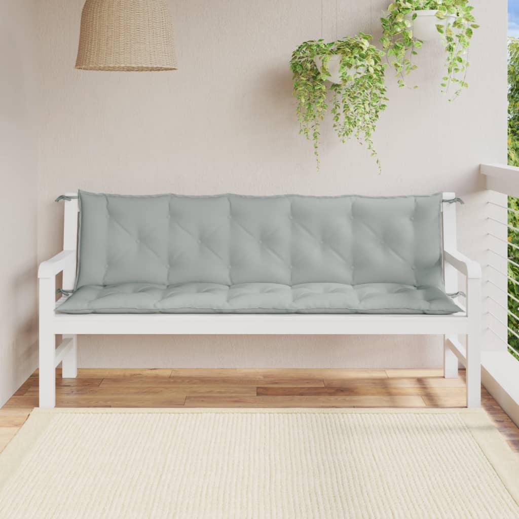Podušky na zahradní lavici 2 ks světle šedá melanž 180x50x7 cm