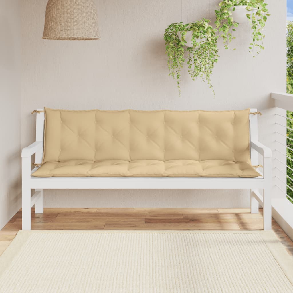 Podušky na zahradní lavici 2 ks béžová melanž 180x50x7cm textil