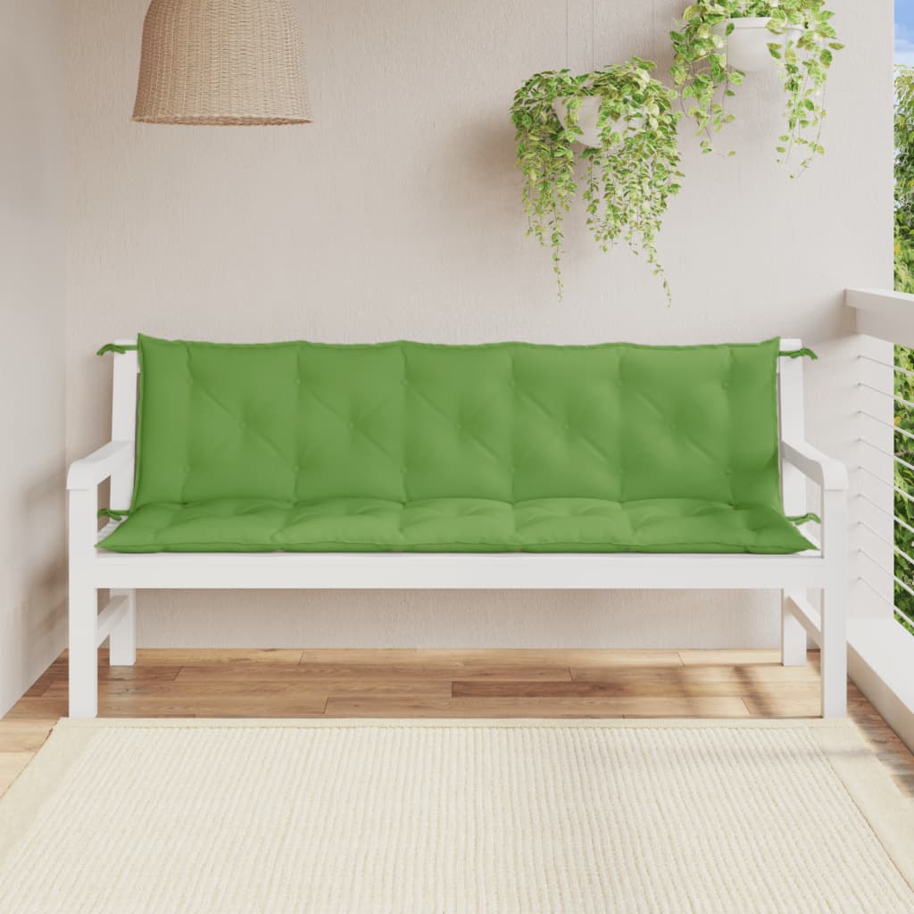 Podušky na zahradní lavici 2 ks zelená melanž 180x50x7cm textil