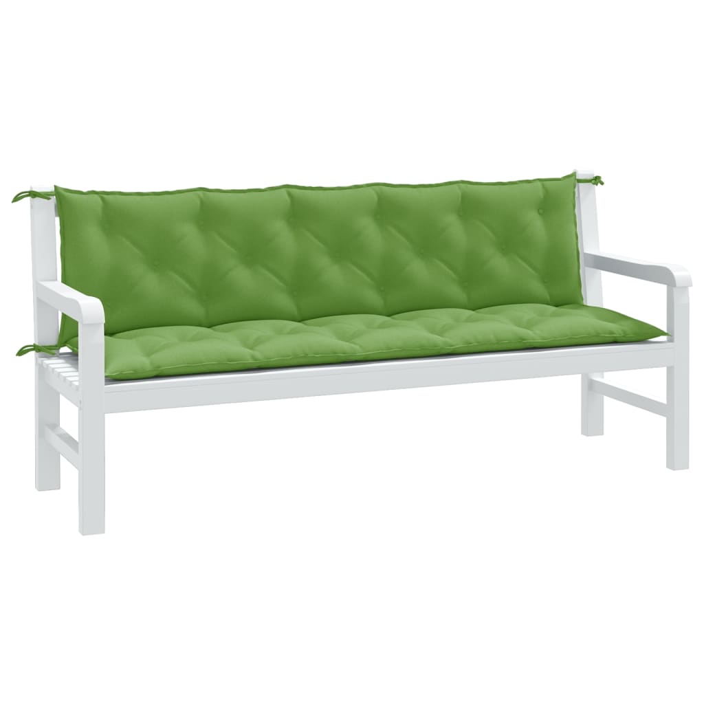 Podušky na zahradní lavici 2 ks zelená melanž 180x50x7cm textil