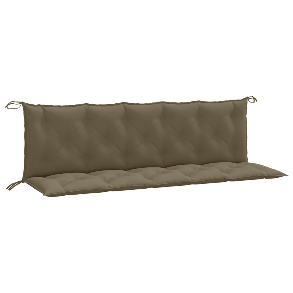 Podušky na zahradní lavici 2 ks taupe melanž 180x50x7 cm textil