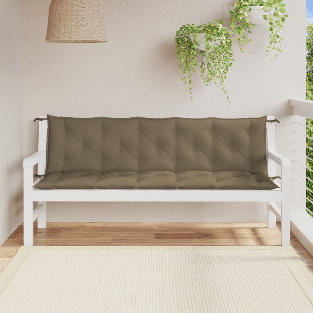 Podušky na zahradní lavici 2 ks taupe melanž 180x50x7 cm textil