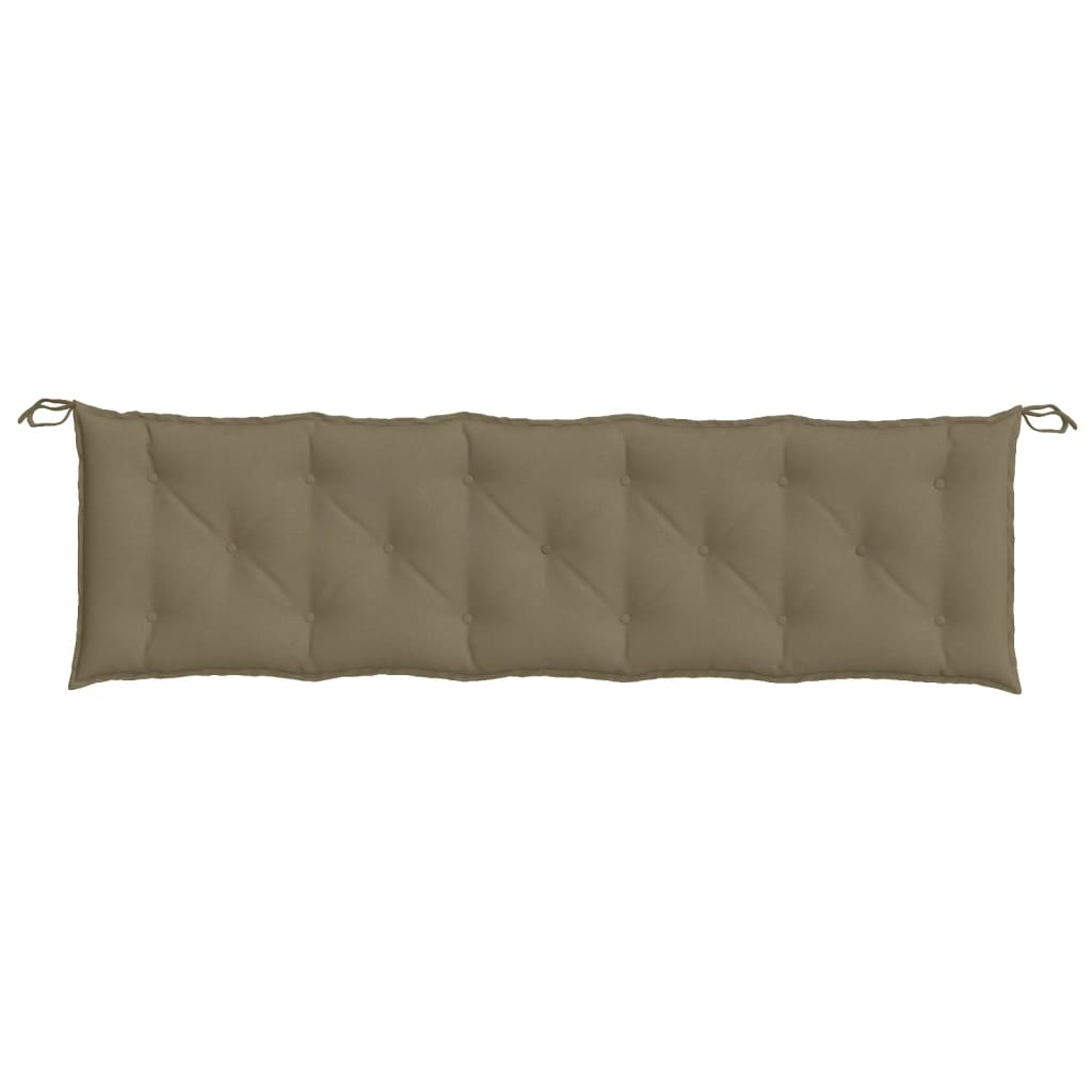 Podušky na zahradní lavici 2 ks taupe melanž 180x50x7 cm textil
