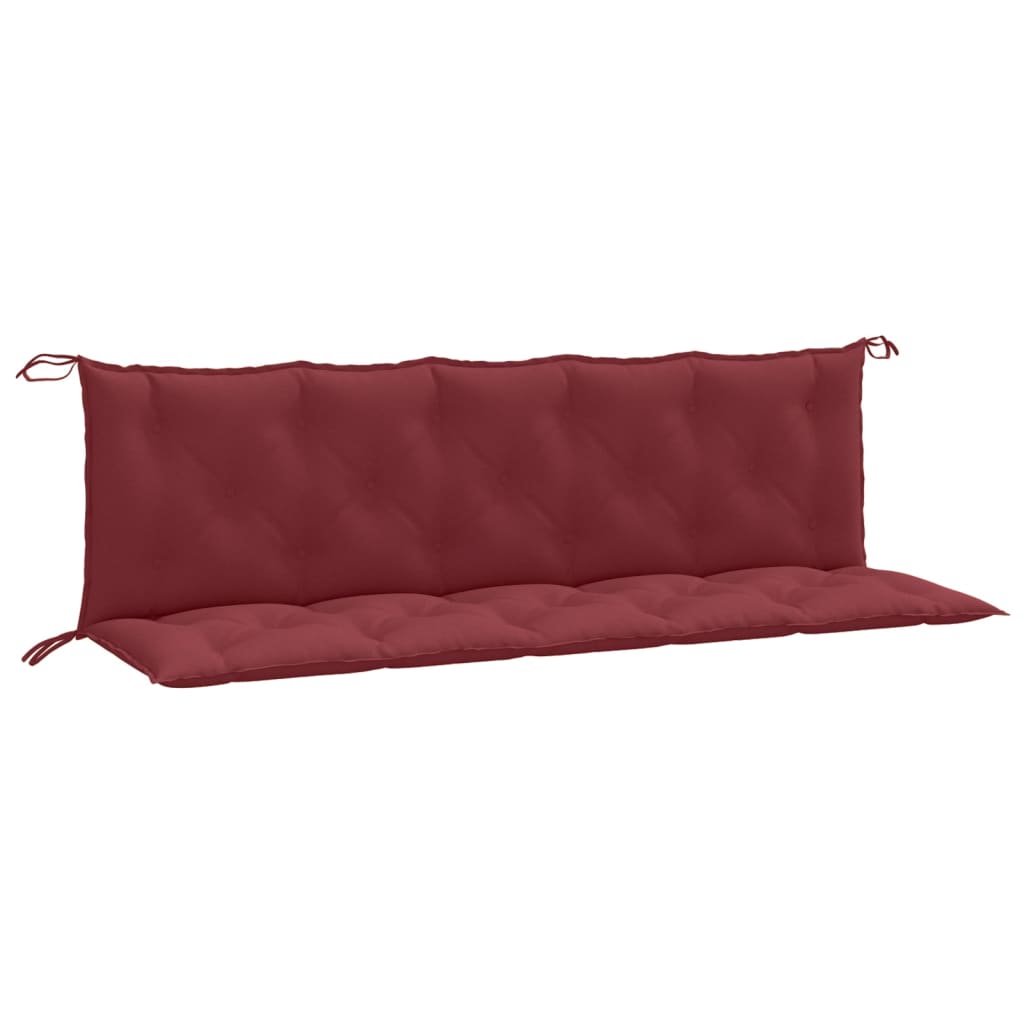 Podušky na zahradní lavici 2 ks vínová melanž 180x50x7cm textil