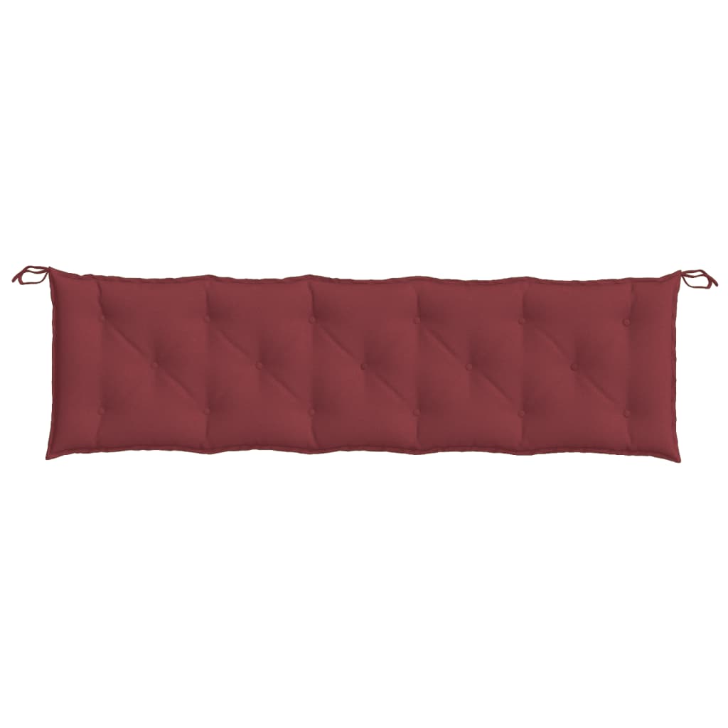 Podušky na zahradní lavici 2 ks vínová melanž 180x50x7cm textil