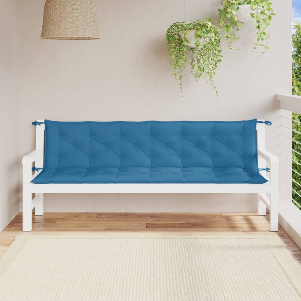 Podušky na zahradní lavici 2 ks modrá melanž 200x50x7 cm textil