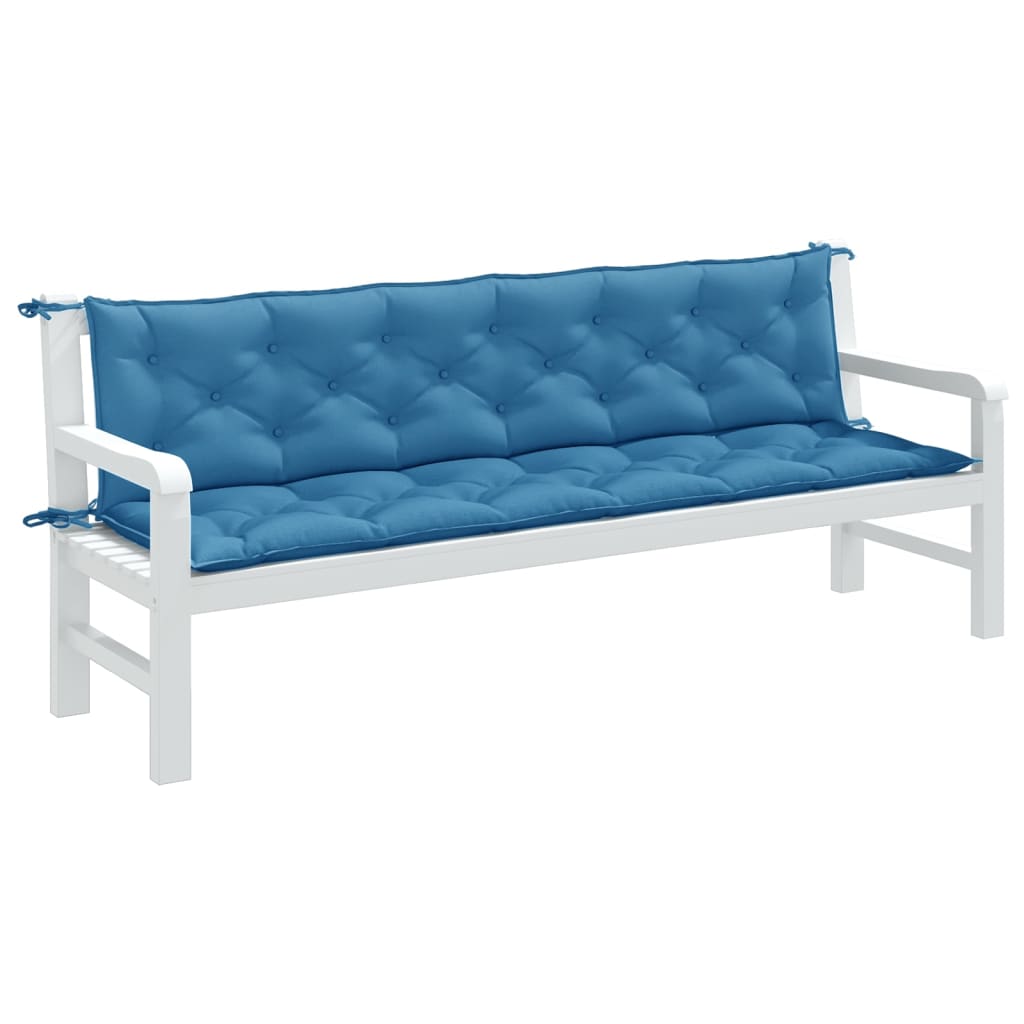 Podušky na zahradní lavici 2 ks modrá melanž 200x50x7 cm textil