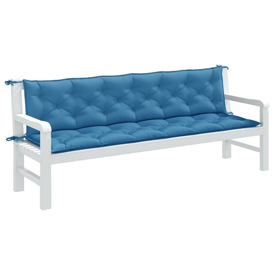Podušky na zahradní lavici 2 ks modrá melanž 200x50x7 cm textil