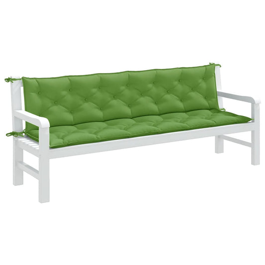 Podušky na zahradní lavici 2 ks zelená melanž 200x50x7cm textil