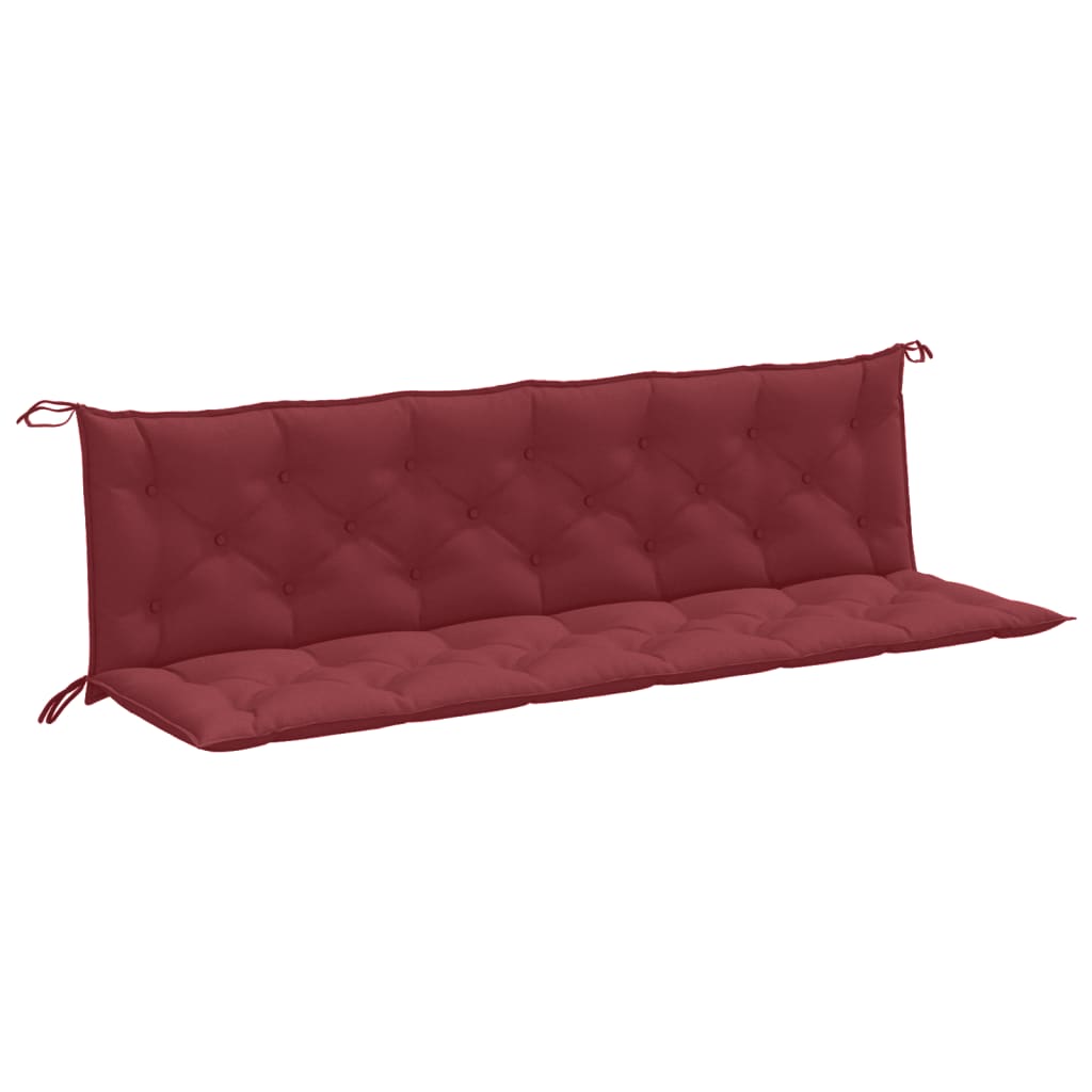 Podušky na zahradní lavici 2 ks vínová melanž 200x50x7cm textil