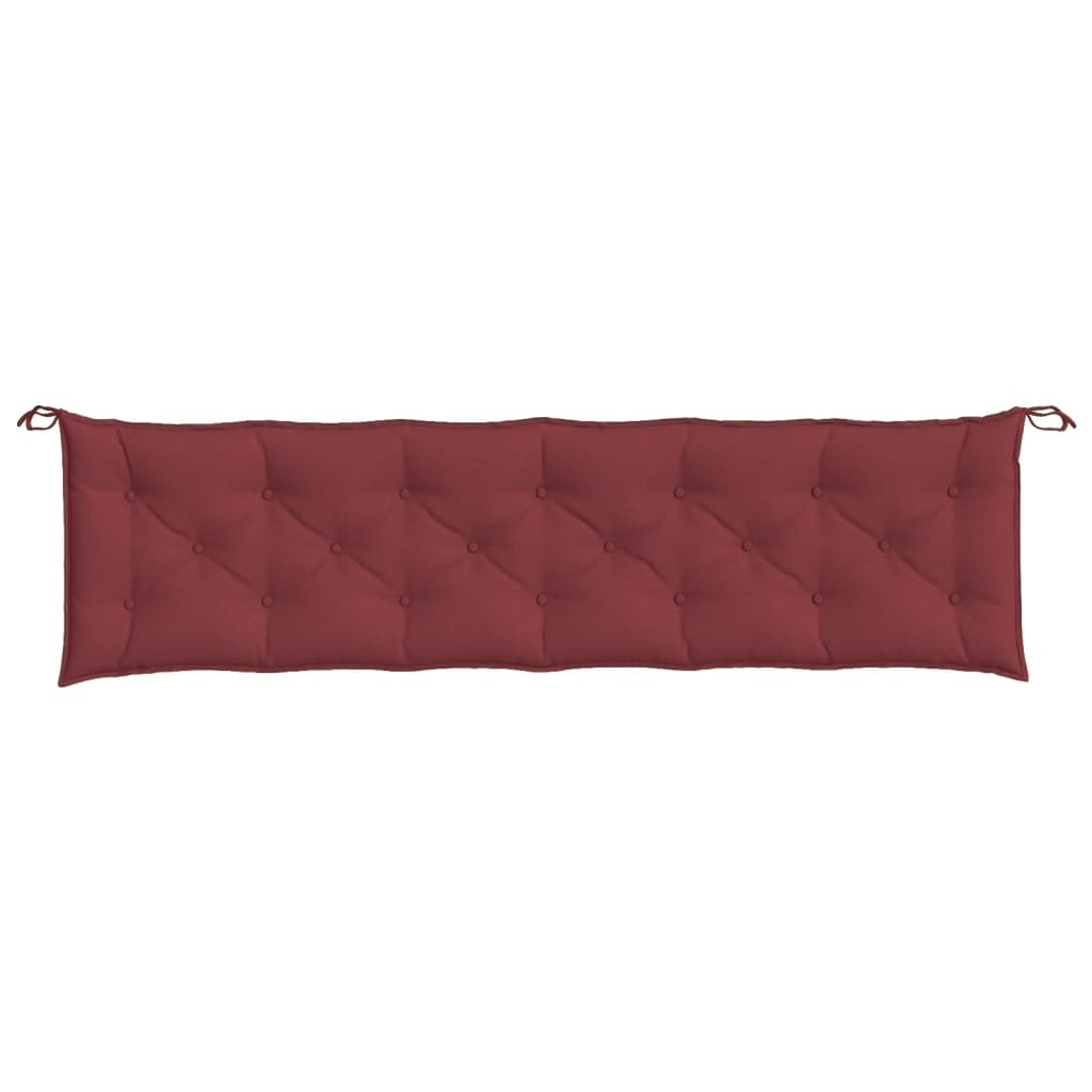 Podušky na zahradní lavici 2 ks vínová melanž 200x50x7cm textil