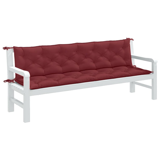 Podušky na zahradní lavici 2 ks vínová melanž 200x50x7cm textil