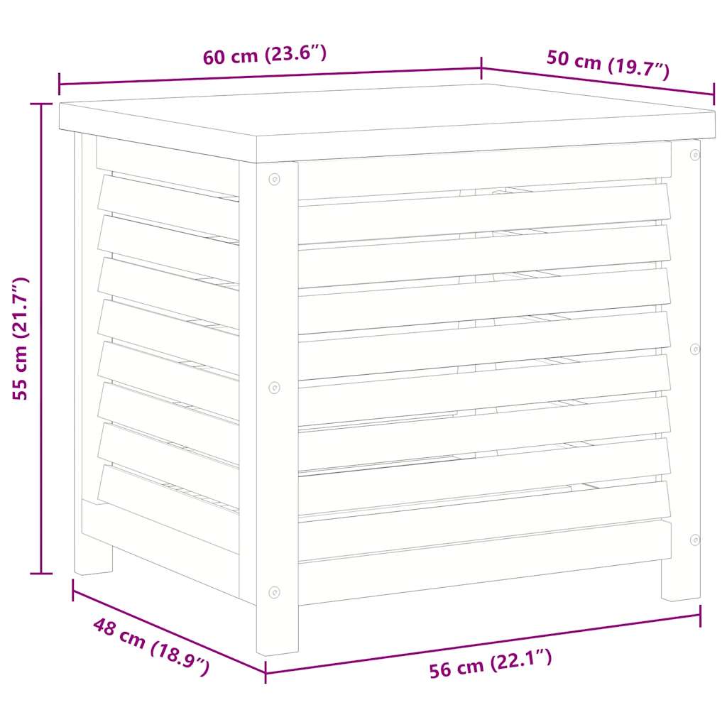 Zahradní úložný box 60 x 50 x 55 cm masivní eukalyptové dřevo