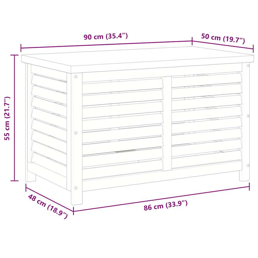 Zahradní úložný box 90 x 48 x 55 cm masivní eukalyptové dřevo