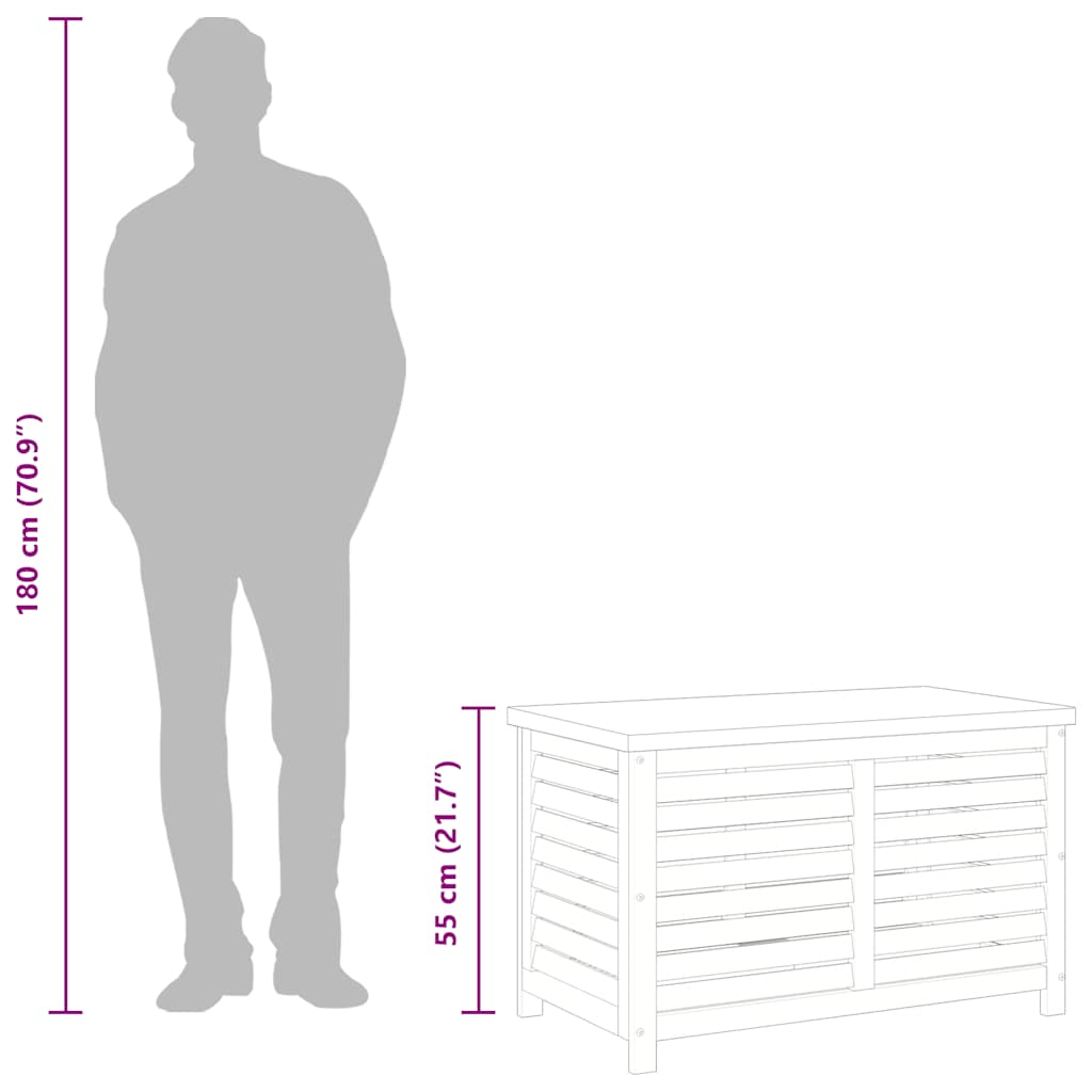 Zahradní úložný box 90 x 48 x 55 cm masivní eukalyptové dřevo
