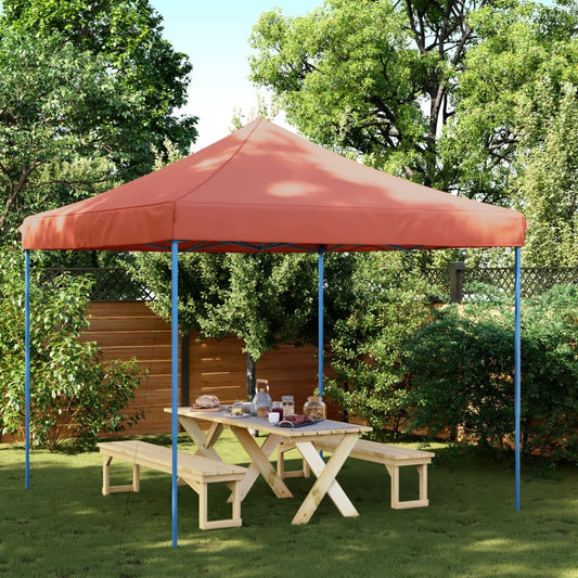 Skládací party stan pop-up terakota 292 x 292 x 315 cm