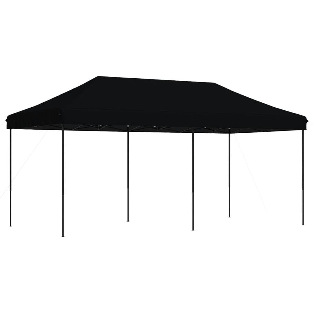 Skládací party stan pop-up černý 580 x 292 x 315 cm
