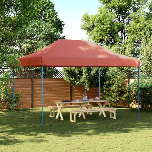Skládací party stan pop-up terakota 440 x 292 x 315 cm