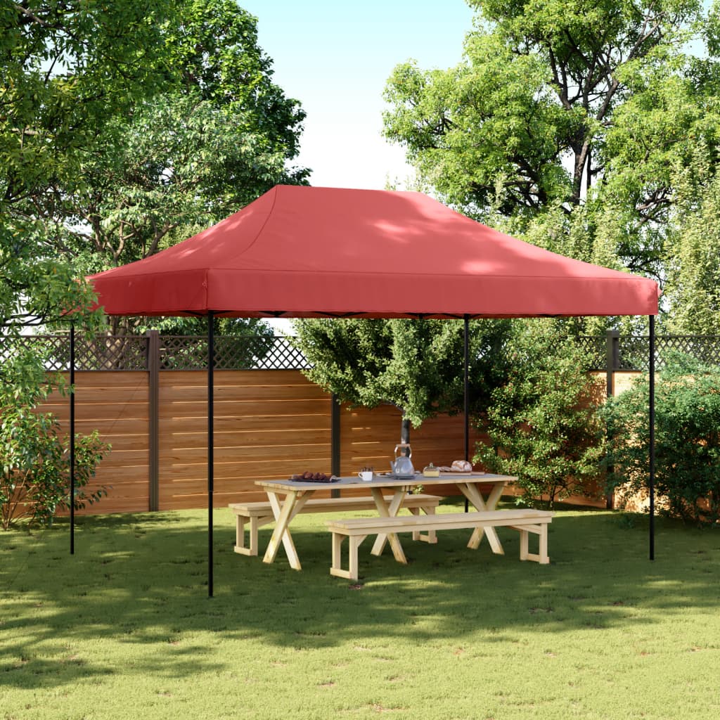 Skládací party stan pop-up vínový 410 x 279 x 315 cm