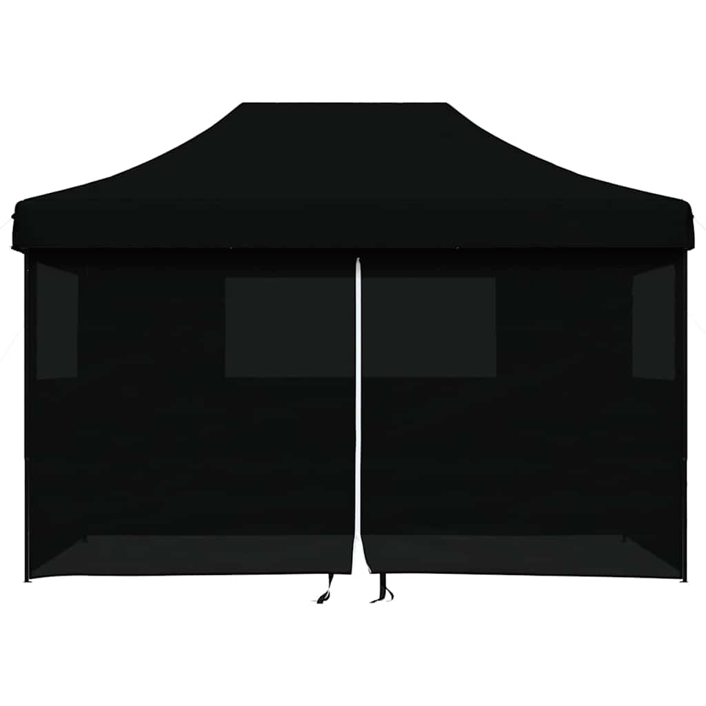 Skládací party stan pop-up se 4 bočními stěnami černý