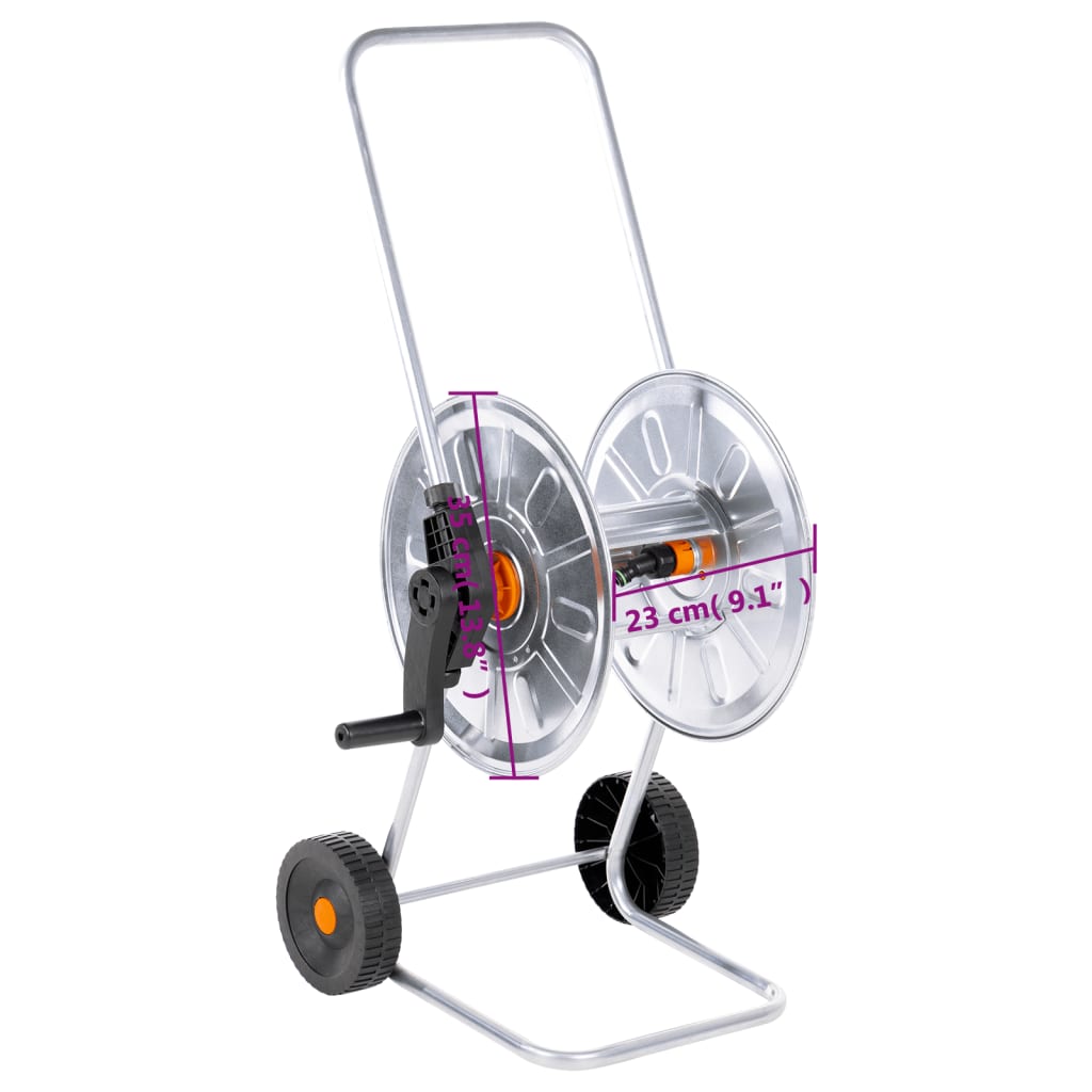 Vozík s hadicovým navijákem pro 50 m 1/2" nebo 35 m 3/4" ocel