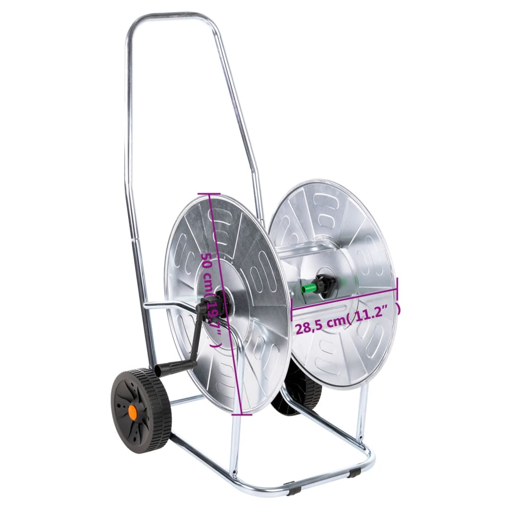Vozík s hadicovým navijákem pro 80 m 3/4" hadice ocel