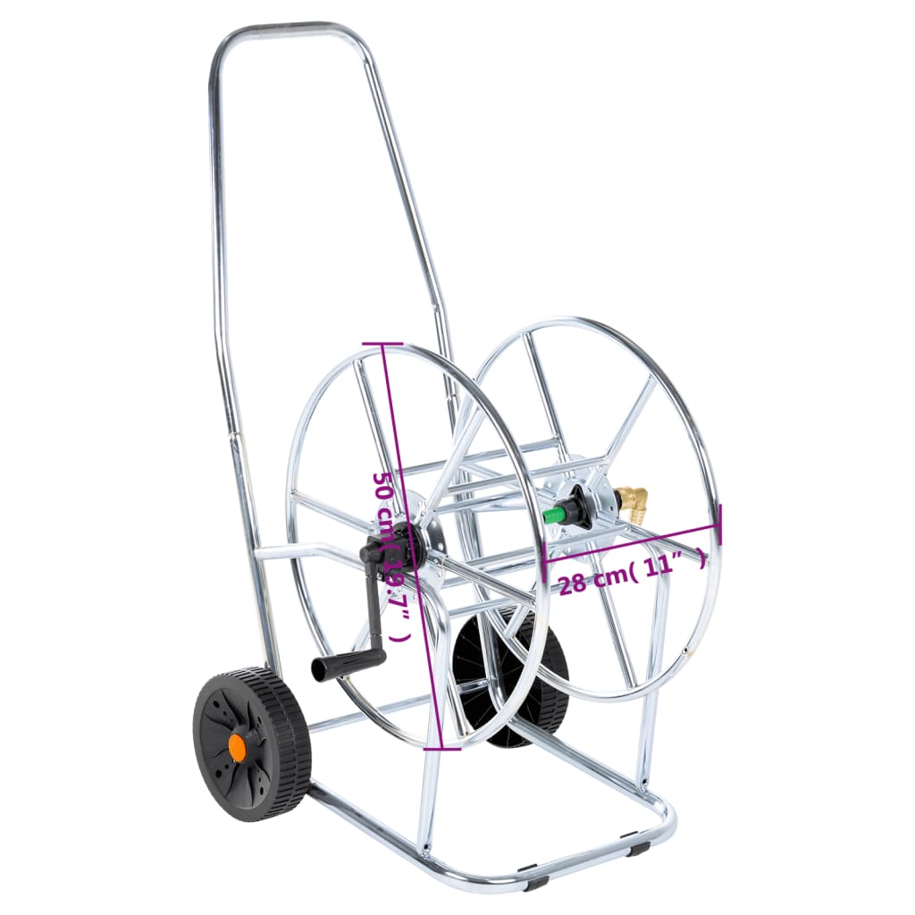 Vozík s hadicovým navijákem pro 80 m 3/4" hadice ocel