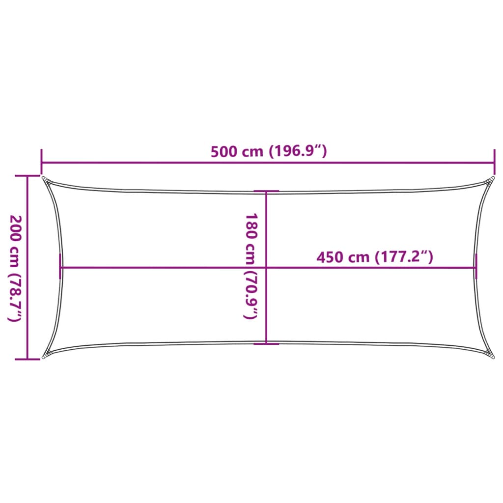 Plachta proti slunci 160 g/m² obdélník světle šedá 2 x 5 m HDPE