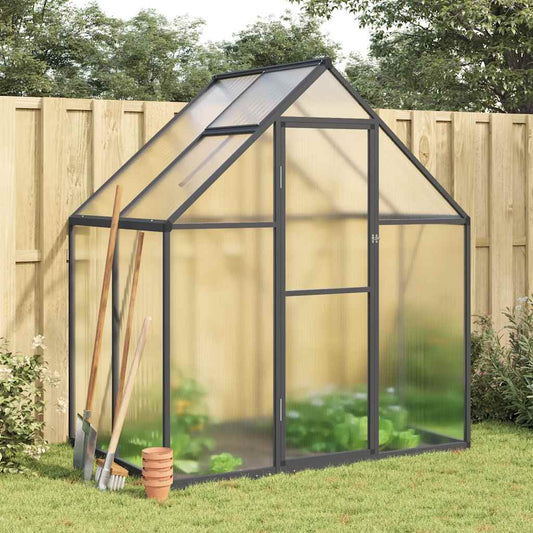 Skleník s podkladovým rámem antracitový 169x114x195 cm hliník