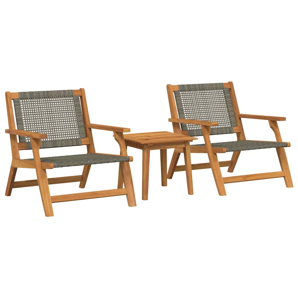 Zahradní židle se stolem 3 pcs Šedá 45 x 45 x 40 cm