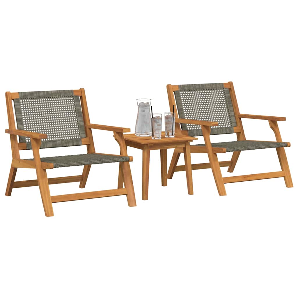 Zahradní židle se stolem 3 pcs Šedá 45 x 45 x 40 cm