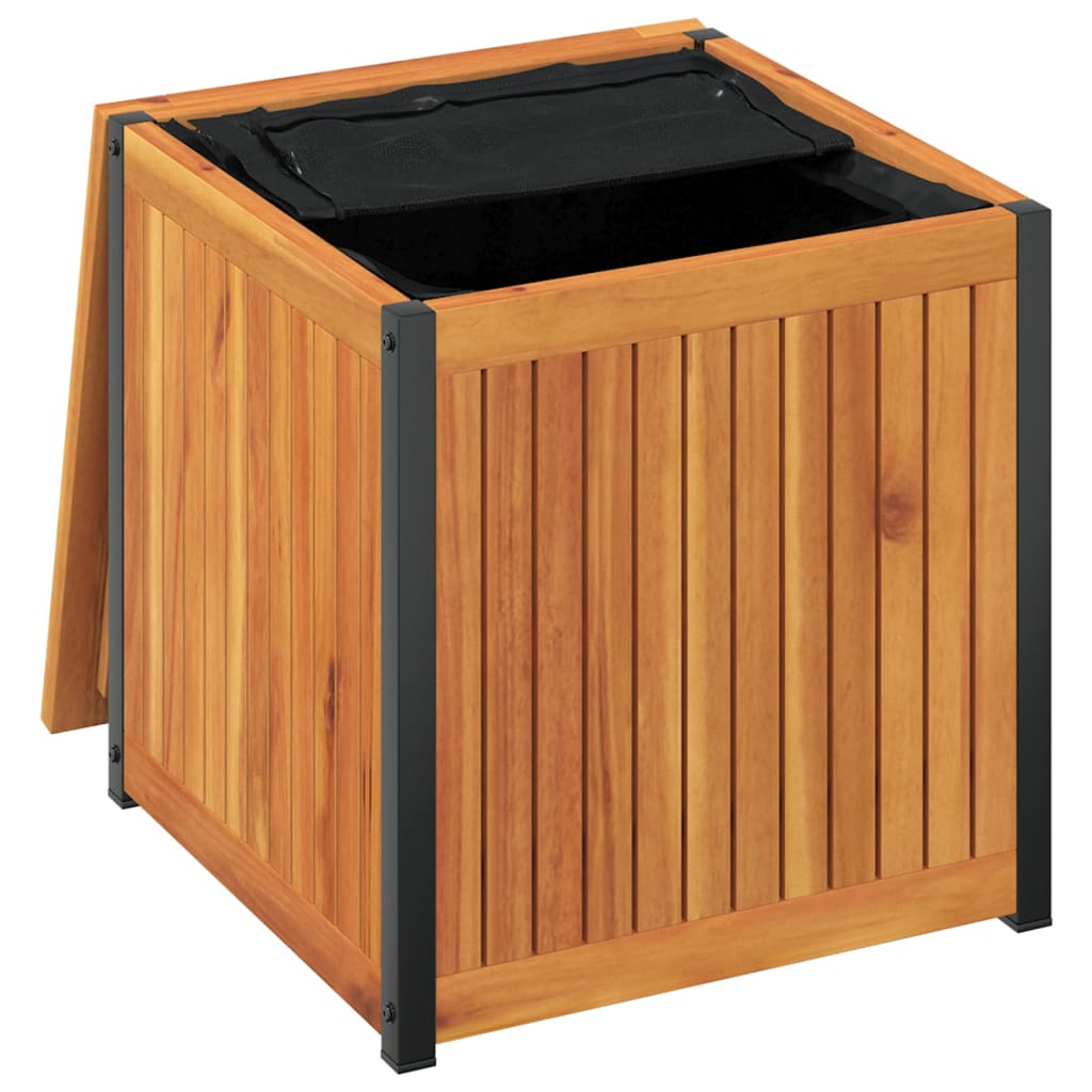 Zahradní box na podušky 45x45x45/53 cm masivní akácie a ocel