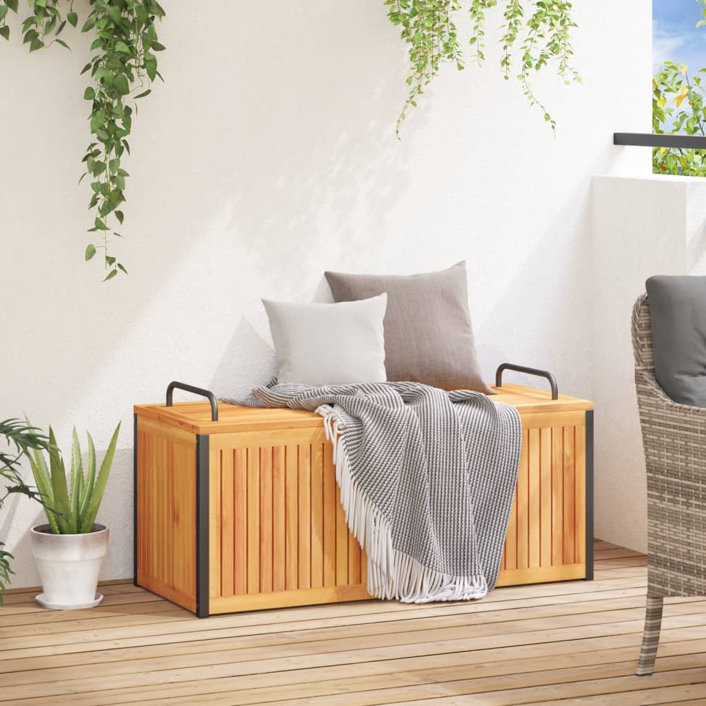 Zahradní box na podušky 110x45x42/53 cm masivní akácie a ocel