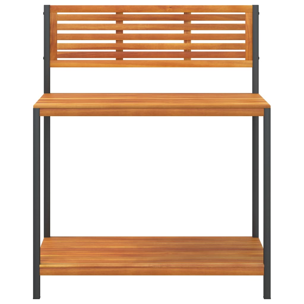Zahradní pracovní stůl 90 x 50 x 110 cm masivní akácie a ocel