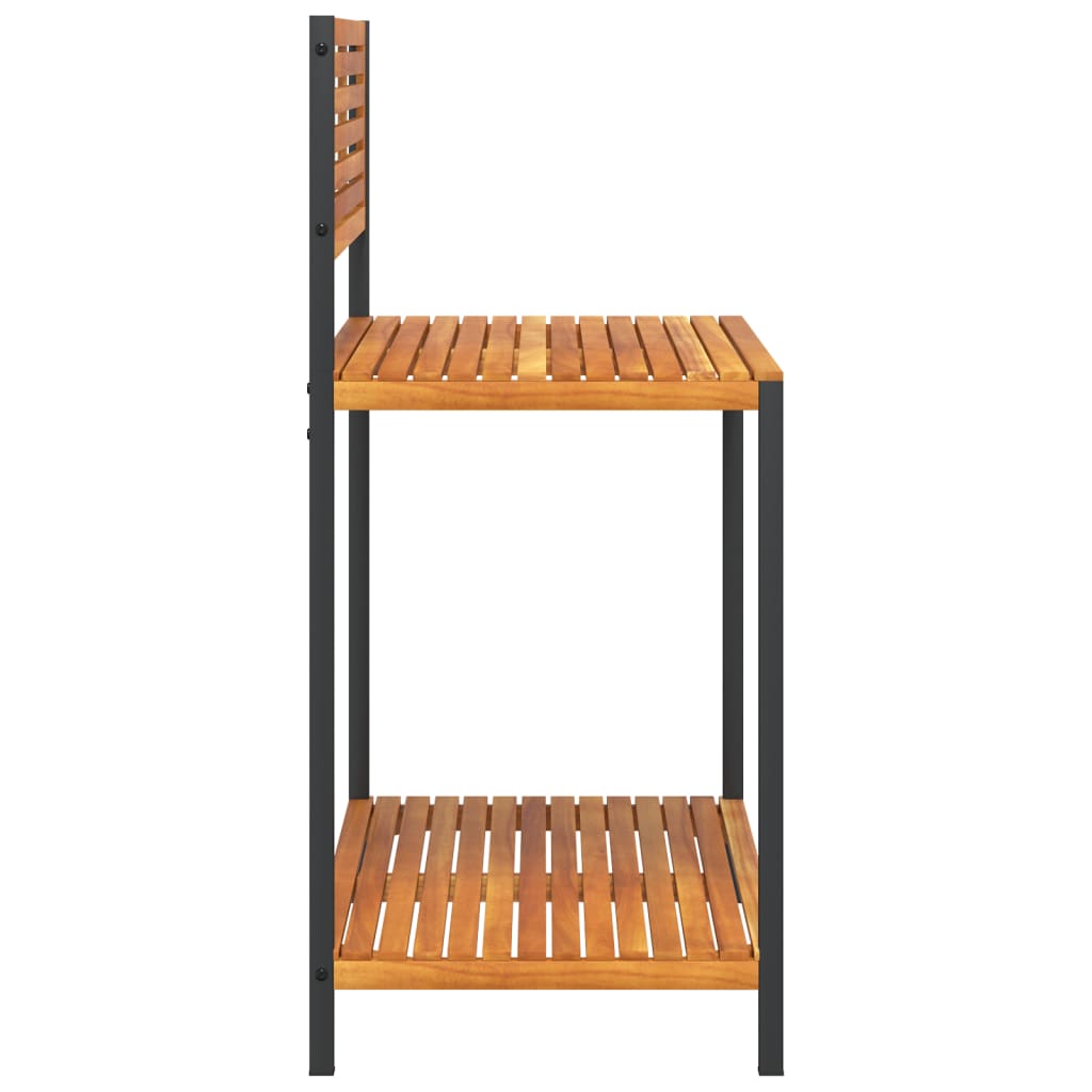 Zahradní pracovní stůl 90 x 50 x 110 cm masivní akácie a ocel