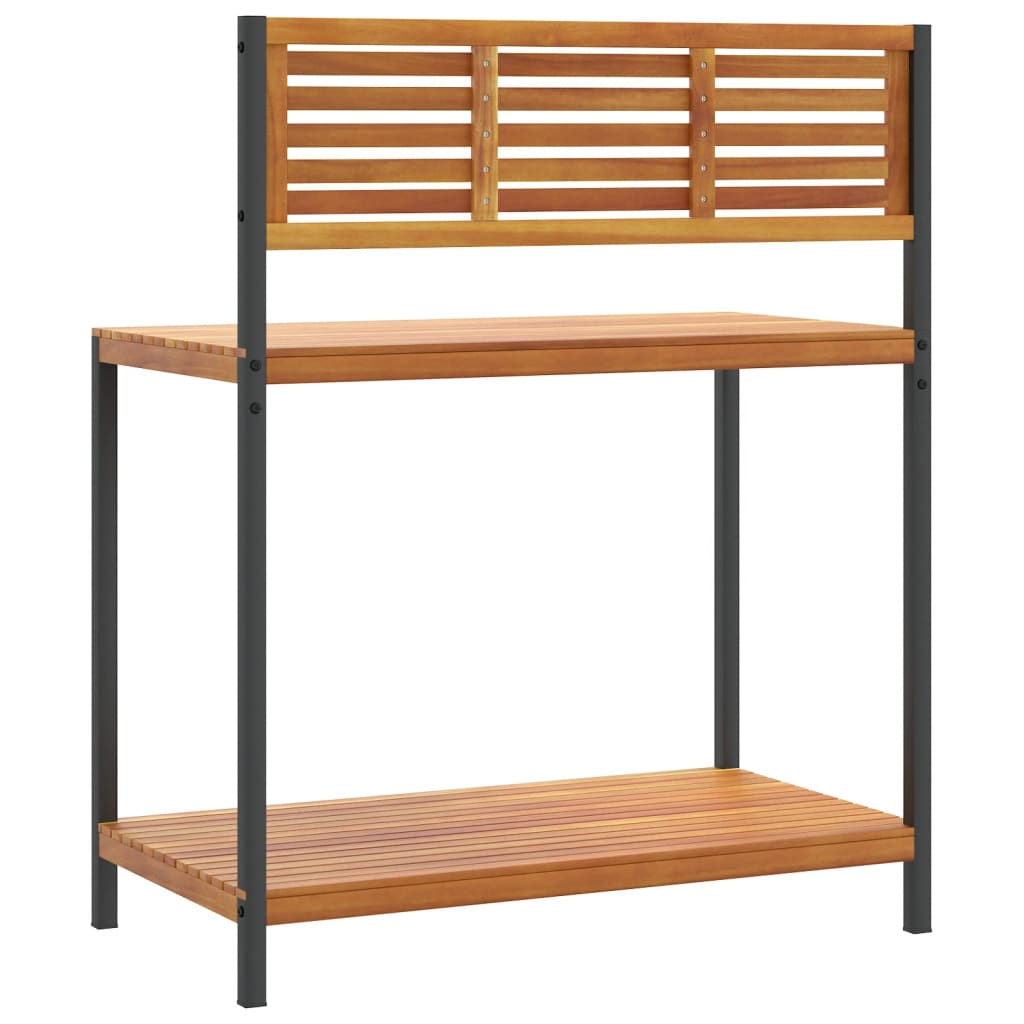 Zahradní pracovní stůl 90 x 50 x 110 cm masivní akácie a ocel