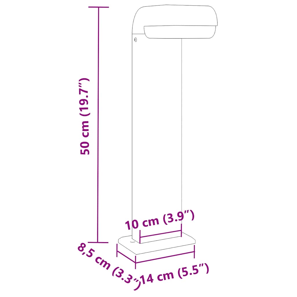 Venkovní stojací lampy 3 ks černé 50 cm litý hliník