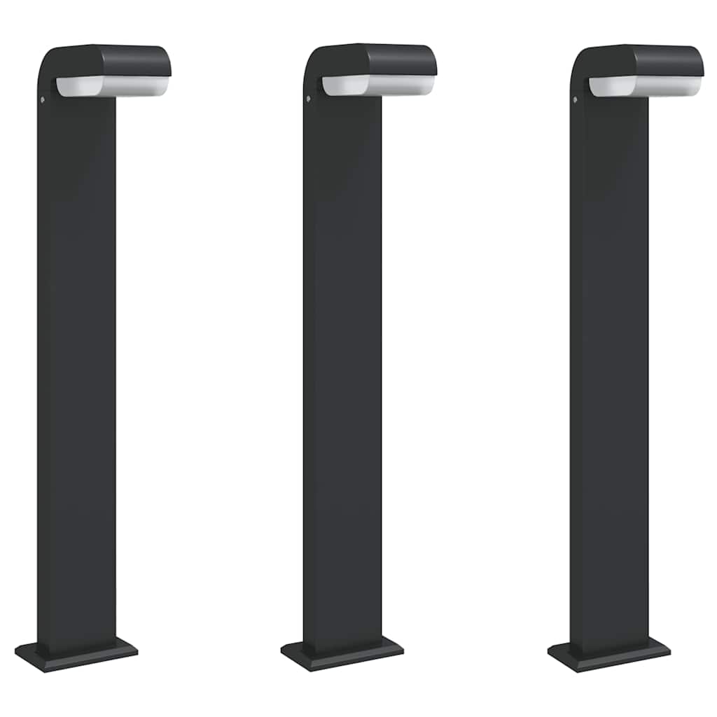 Venkovní stojací lampy 3 ks černé 80 cm litý hliník