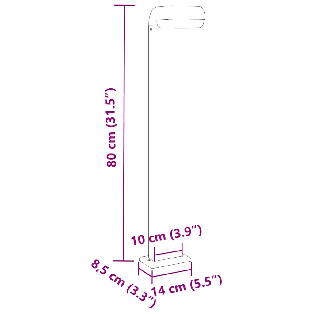 Venkovní stojací lampy 3 ks černé 80 cm litý hliník