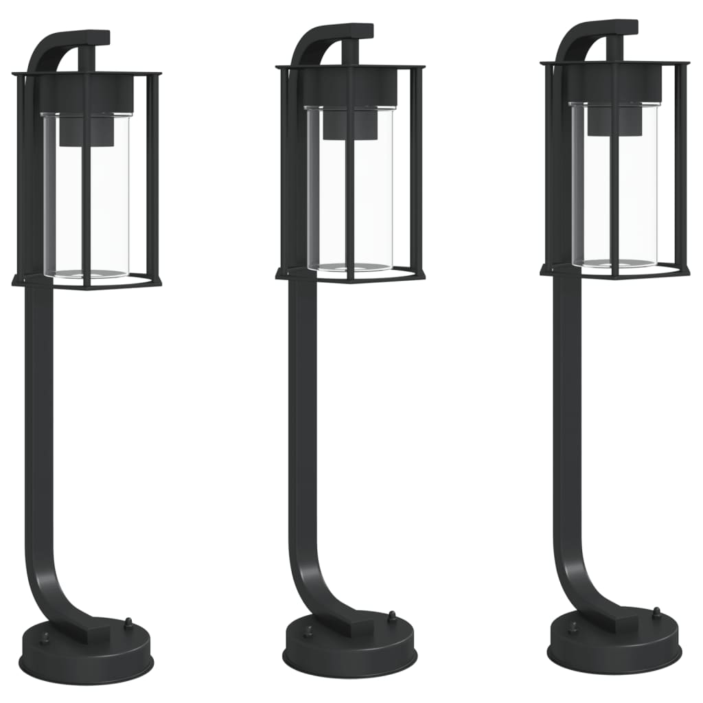 Venkovní stojací lampy 3 ks černé 60 cm nerezová ocel