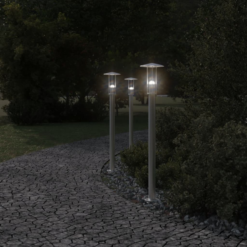 Venkovní stojací lampa stříbrná 100 cm nerezová ocel