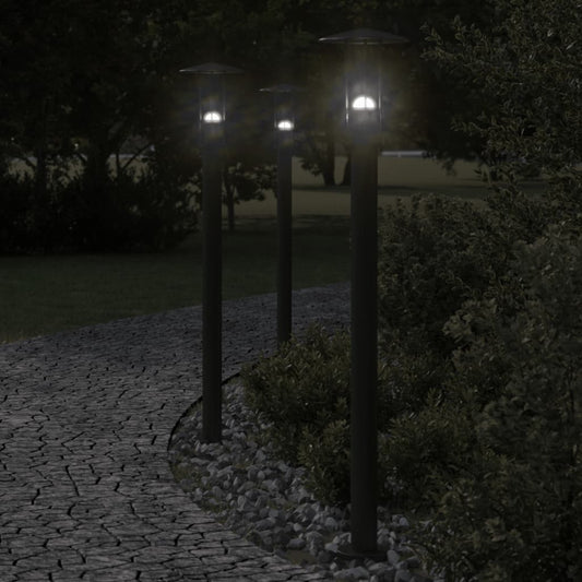 Venkovní stojací lampy 3 ks černé 100 cm nerezová ocel