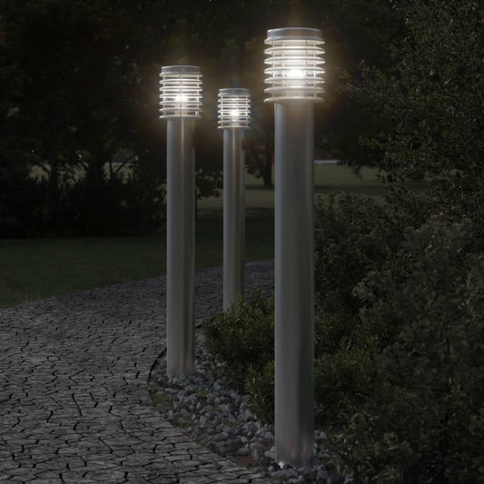 Venkovní stojací lampa stříbrná 110 cm nerezová ocel