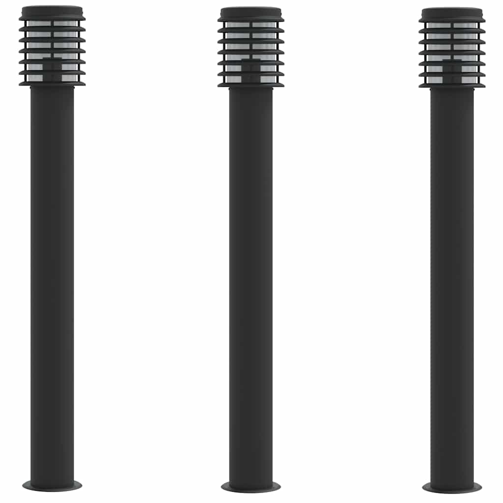 Venkovní stojací lampy 3 ks černé 110 cm nerezová ocel