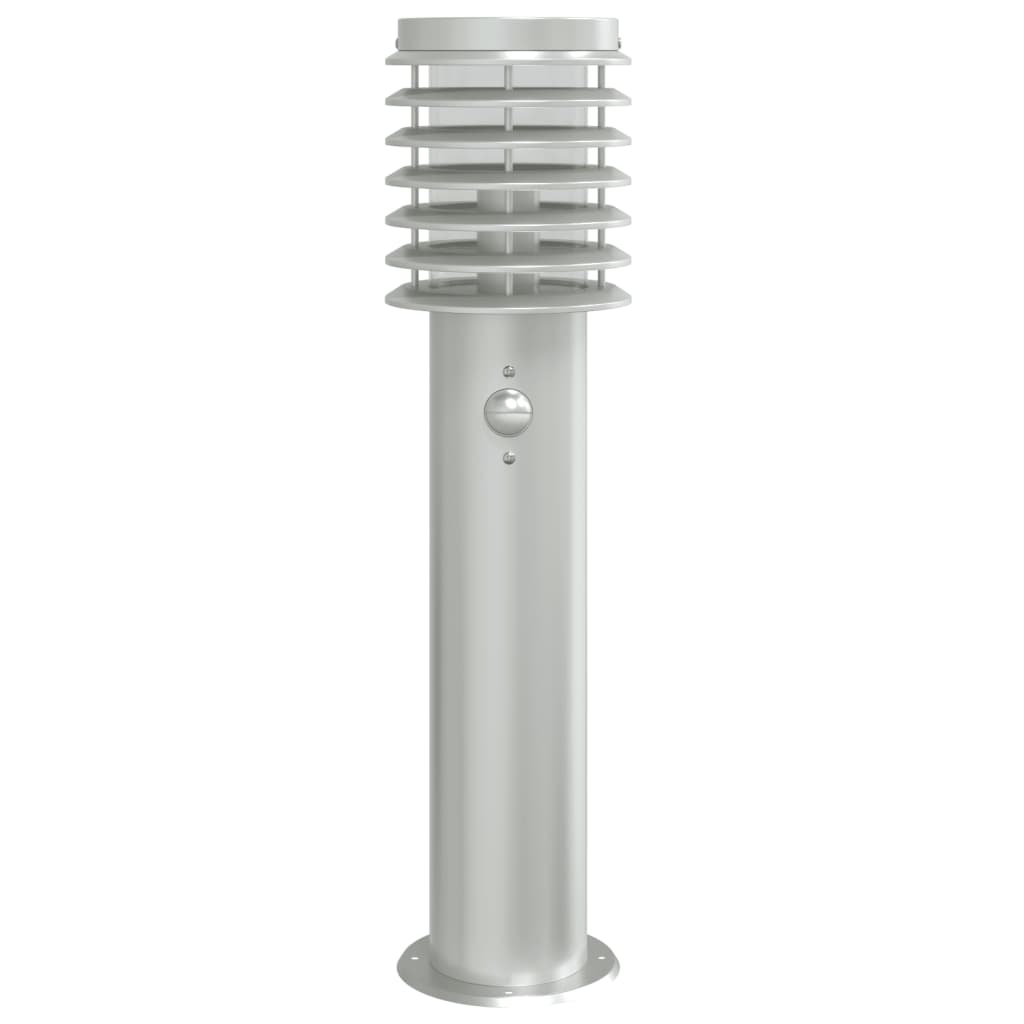 Venkovní stojací lampy s čidly 3 ks stříbrné 60cm nerezová ocel