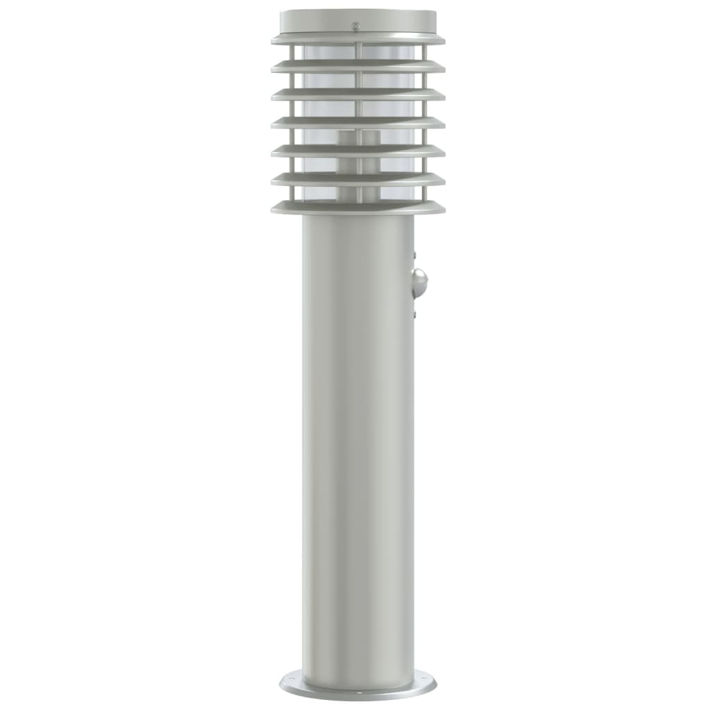 Venkovní stojací lampy s čidly 3 ks stříbrné 60cm nerezová ocel